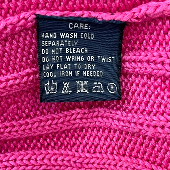 Ralph Lauren Cable Knit Cardigan Pink Pima Cotton Shawl Collar Button Front M - Picture 12 of 13